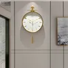 Chinese luxe stijl qitian dasheng woonkamer thuis mode moderne decoratieve klok creatieve zwijnbare muur horloge 210414