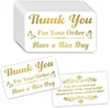 white card Adhesive Stickers Greeting Cards 50pcs Pink Thank You For Supporting My Small Business Card Thanks Appreciation Cardstock Sellers Gift 5*9cm