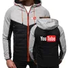 Erkek Hoodies Tişörtü Youtube 2021 Est Kış Ceketler Isıtıcı Rüzgarlık Mont Pamuk Su Geçirmez Dış Giyim Rahat Fermuar Giyim Tops