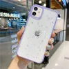 Bling Glitter Epoxy Tremparent Shockproof Cases Pure Color Jelly Edge Clear Comple Full Cover For iPhone 14 13 12 11 Pro Max XR XS 7 8 SE2 6 6S Plus