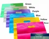 50pcs en gros couleur beauté sacs à provisions en plastique avec poignée personnelle boutique générale vêtements chaussures emballage cadeau pochettes prix usine conception experte qualité