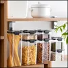 تخزين Housekee Organization Home Gardenstorage Bottles الجرار حاوية طعام بلاستيكية شفافة مع منظم مطبخ الأغطية والبرعود