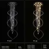 Modern LED Crystal Chandelier Double Spiral Superdense K9 Chandelier Crystal Stair Lamp Hotel Villa Crystal lighting