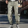 Novo 2021 calças casuais homens faixa de moda carga calças tornozelo-comprimento militar primavera calças homens pantalon hombre y0927