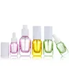 Bouteille de parfum d'huile essentielle en verre vide coloré contenants cosmétiques de taille de voyage en gros avec pulvérisateur/compte-gouttes de pipette/pompe de lotion 10 ml 20 ml 40 ml