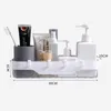 Wandmontiertes Lagerregal Badezimmerregal für Küche mit Haken Aufbewahrung Badezimmerzubehör ohne Bohrer Kunststoffbehälter 210811