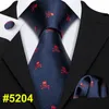 Brown Skull 85cm Silk Tie Handkerchief Set Gift for Men Wedding Groom Business Necktie