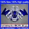 Fairings Kit för SUZUKI 250CC RGV250 SAPC VJ22 RGVT250 88-98 Bodys 32NO.11 RGVT-250 Vit Blå RGV-250 VJ23 94 95 96 97 98 RGVT RGV 250 1994 1995 1996 1997 Kroppsarbetet