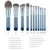 11 pezzi di pennelli per trucco set sky blue fibre manico in legno basamento per ombretto blush professionisti pennelli di alta qualità