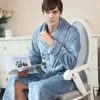 Men's Sleepwear Winter Bathrobe Men Women Flannel Thicken Warm Dressing Gown Male Home Soft Plus Large Size Long Homme Bath RobeMen's