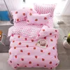 Tessili Set di biancheria da letto a forma di cuore rosa in stile nordico Biancheria da letto carina Copripiumino Lenzuola e federe Queen King Size Set di tessuti per la casa 1291 V2