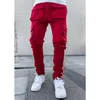 Godliku Spring e Outono Masculino Estiramento Multi-bolso Reflexivo Sports Straight Fitness Casual Calça