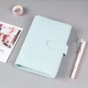 Macaron Color A6 Ring Binder PU Clip-on Notepads Leather Loose Leaf Notebook Cover Notebooks Journal Stationery