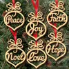 Natal letra madeira coração bolha padrão ornamento árvore decorações festival home ornamentos pendurado presente llb9074