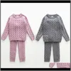 Bebê, crianças maternidade gota entrega 2021 conjuntos de roupas de bebê cair camisola de inverno + terno de malha infantil grossa criança criança meninas meninos calças conjunto 2