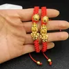 Strands Lucky Beads Mythical Wild Animal Red Rope Armband Bangle Hand String Män och Kvinnor Tillbehör Partihandel