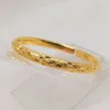 Mulheres clássicas sólidas pulseira pulseira 18k ouro amarelo cheia de presente de festa de casamento