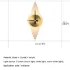 Wandlamp WPD Messing Lights Sconces Moderne Creatieve LED Klok Schaduw Crystal Indoor voor Woondecoratie