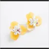 Charm Jewelry Drop Delivery 2021 S925 Sier Needle Anti-Allergy Resin Flower Five-Pointed Star Crystal Inlaid Pearl Earrings Female Temperamen