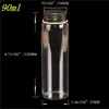 20 pcs 37x120x24 mm Screw Mouth Glass Bottles With Black Aluminum Cap DIY 90ml Clear Transparent Empty Jars Containersgood qty