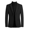 Herrenanzüge Herren-Blazer Casual Business Herren Zwei Knöpfe Revers Herbst Winter Langarm Wollanzug Mantel Arbeitskleidung Schlanke Männliche Formale