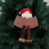 Wooden Christmas Decorations Long-legged Santa Snowman Elk Christmas Tree Ornaments Cartoon Cute Three-dimensional XD24889