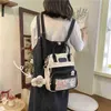 Kvinnor koreanska stil söta ryggsäckar vattentäta nylon små axelväskor för tonårsflickor skolväskor blomma resa ryggsäck 202211