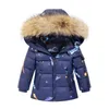 Olekid -30 graus Rússia inverno crianças meninos roupas set para baixo casaco casaco + macacão para menina 1-5 anos crianças snowsuit 211203