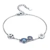 TW1 argent couleur arc-en-ciel cristal timbre chaîne lien Bracelet à lacets Bracelets femmes bijoux