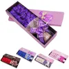 Couronnes de fleurs décoratives 18pcs / box Boîte-cadeau de savon rose Idées de cadeaux de fleurs de bain parfumées florales pour femmes filles maman anniversaires Saint-Valentin D