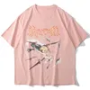 Aolamegs Tシャツ男性アクションアニメクールガールコミックスプリント特大メンズティーシャツサマーカジュアルカレッジスタイルストリートウェアカップルG1229