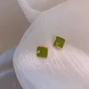 Neue trendige grüne quadratische Ohrstecker Charm Lady Ohrringe Schmuck Ungewöhnliche Geschenke für Frauen Mädchen AFSHOR