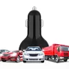 QC3.0 سيارة شحن سريع C02 ثنائي المنفذ USB الرقمية عرض الرقمية نوع شاحن الهاتف المحمول السيارات