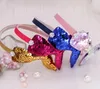 Glitter lantejoulas cauda cauda de cabelo menina desenhos animados headband cabelo aro para crianças crianças tiara acessórios