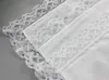 25 cm branco laço fino lenço de algodão toalha mulher casamento presente decoração pano guardanapo diy liso liso em branco rh1268