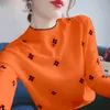 Kadın Sweaters Narin İşlemeli Kazak Kadın Sonbahar ve Kış İnce Büyük Fanila Öğrencileri Han Uzun Kollu Versiyon