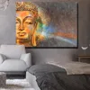 Modern Wall Art Buddha Painting Wall Pictures For Living Room Golden Buddha Quadro Decoration Posters and Prints