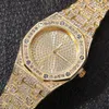 Designer mens relógios moda diamante gelado assistir alta qualidade hip hop rosa ouro prata relógio