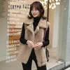 Winter Lamb Wool Vest Women Sleeveless Jacket Thicken Warm Waistcoat Fall Turn Down Collar Hidden Zipper Outwear Garment 211215