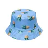 14 couleurs unisexe été deux côtés porter chapeau de seau réversible bohème ananas pastèque fruits impression casquette de pêcheur pliable