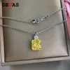 Oevas 100% 925 Sterling Silver Mousserande 9 * 10mm Ice Cut Topaz High Carbon Diamoind Pendant Neckalce för Kvinnor Party Fine Smycken