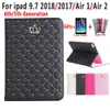 Mobiltelefonfodral Fashion Girl Case for iPad 6 6: e generationen 5 5: e 9.7 Air 1 2 Crown Bling Pu Leather Stand Cover Funda