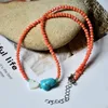 collier de perles de corail rouge naturel
