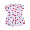 女の子のイチゴプリントドレス夏のドレスRuchedの半袖プリンセスドレスのための女の子のための快適なカジュアルな服q0716