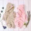 Bébé fille barboteuse tricoté vêtements nés avec chapeau infantile enfant en bas âge combinaison pour enfants coton garçons 210429