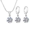 Jewelry Sets Crystal Womens Necklaces Gold silver plated zircon drop necklace earring for lady Diamond fashion