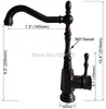 Rubinetti per lavabo Rubinetto per bagno e rubinetto freddo Beccuccio girevole Bronzo nero Lavello per imbarcazione montato su ponte Rubinetti per acqua di vanità Tnf386