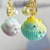 Fashion Shell Keychain Pearl Keyrings Small Bell Key Ring Designer Bag Charm