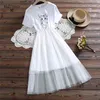 Japanska Kawaii Vit Rosa Sommarklänningar Kvinnor Kortärmad Söt Katt Tryckt Mesh Patchwork Preppy Style Dress Vestidos 210520