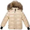 Kinderen Downjacket Jongen Girl'Snatural Fur Collar Afhaalbaar - 30 graden Winter Cold Proof Jacket 210916